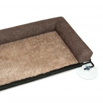 K&H Pet Products EZ Mount Kitty Sill Deluxe with Bolster Brown 12'' x 23'' x 2.5''